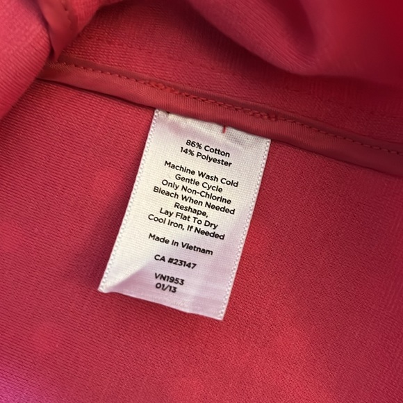 Talbots Pink White Polka Dot Single Breast 2 Button Blazer Size M Petite MP - Picture 9 of 14